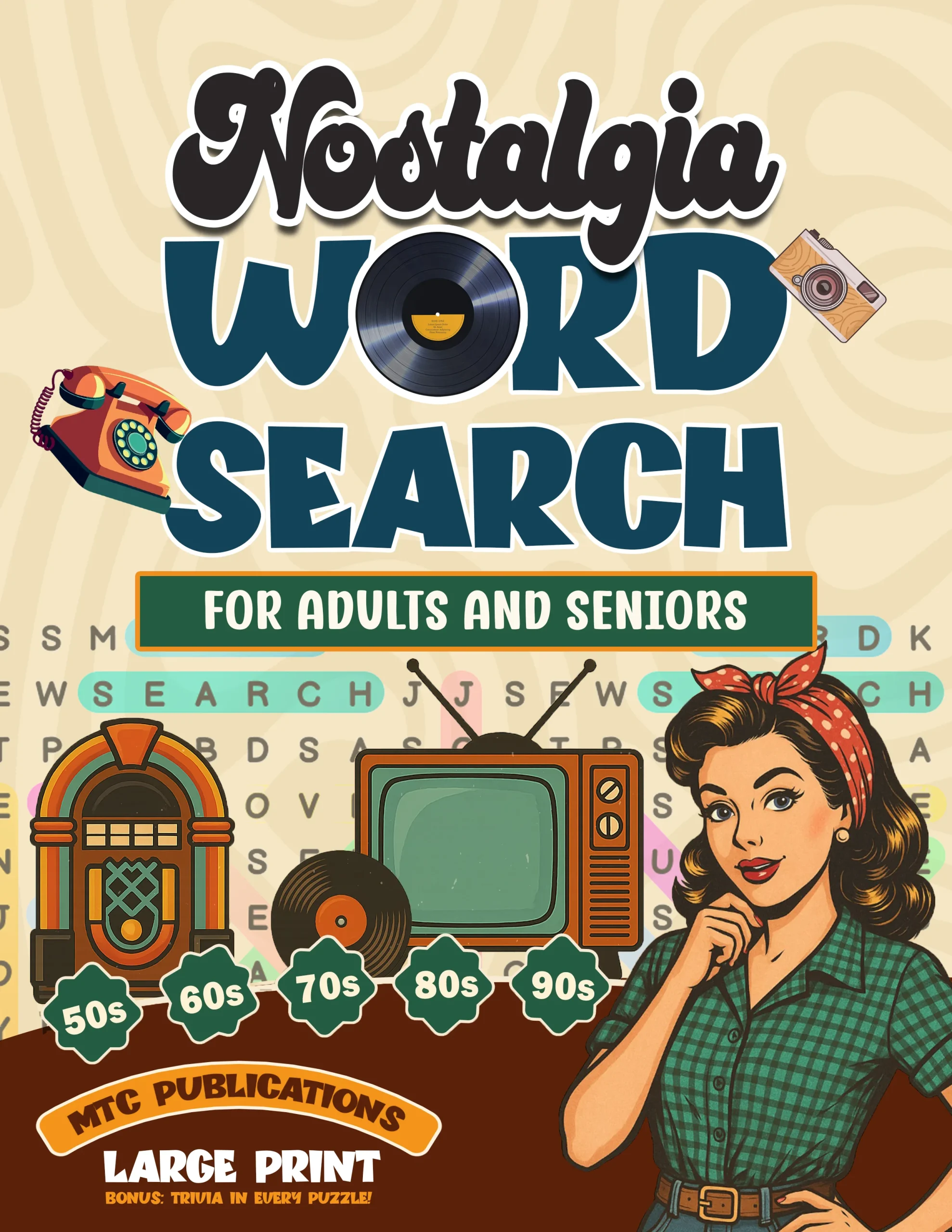 Nostalgia Word Search For Adults and Seniors